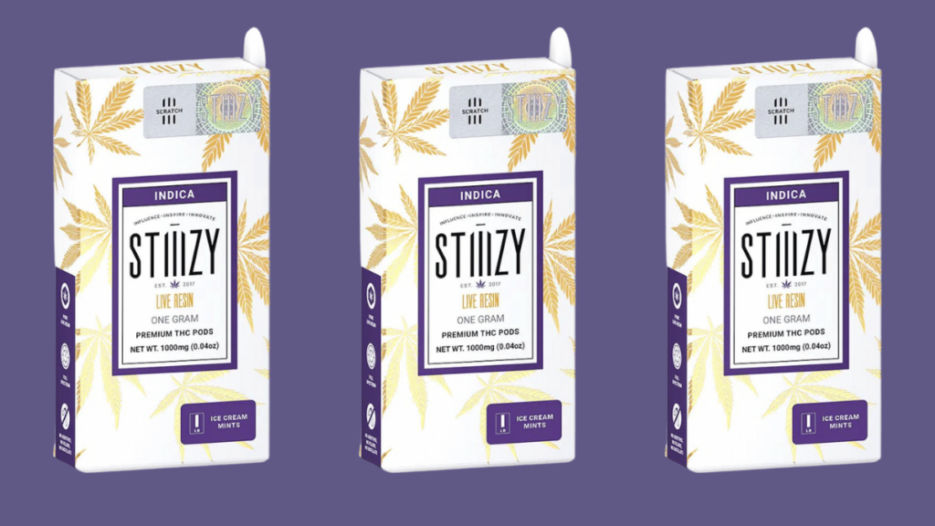 The five best STIIIZY Pods in Santa Cruz includes their Ice Cream Mints strain weed pod, available at KindPeoples Dispensary.